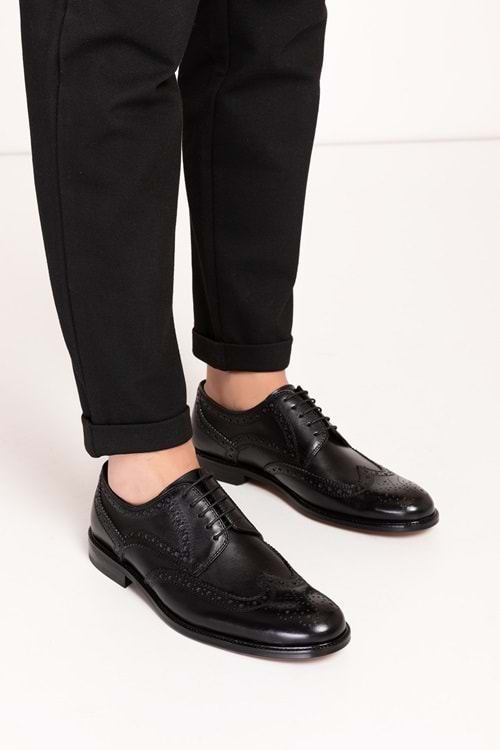 Gondol Erkek Hakiki Deri Kösele Ayakkabı ny.822 - Siyah - 39