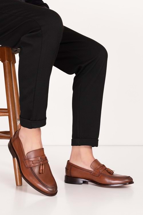 Gondol Erkek Hakiki Deri Kösele Ayakkabı ny.881 - Taba - 42