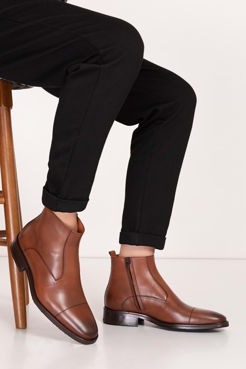 Gondol Erkek Hakiki Deri Klasik Sivri Burun Bot ny.490 - Taba - 42