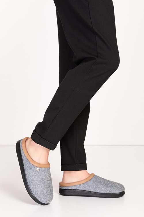 GONDOL İÇİ KÜRKLÜ RAHAT VE HAFİF EV TERLİĞİ EV.216 - Gri - 44