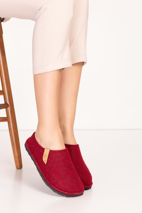 GONDOL İÇİ DIŞI KEÇE RAHAT VE HAFİF EV TERLİĞİ EV.320 - Bordo - 39