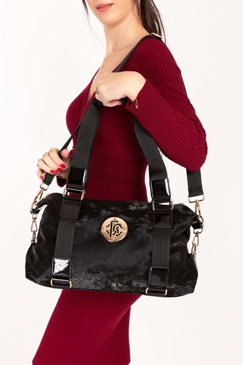 Gondol Şık Seyahat El Çantası gp.1440 - Siyah Kumaş