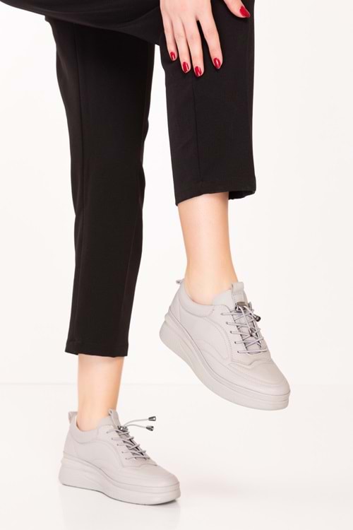 Gondol Hakiki Deri Anatomik Taban Rahat Ayakkabı es.120 - Taş - 37