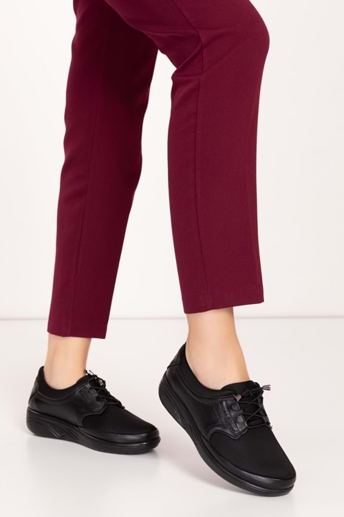 Gondol Comfort Bolle Ortopedik Deri Strech Ayakkabı at.4206 - Siyah - 40