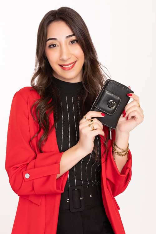 Gondol Çok Gözlü Kullanışlı Şık Cüzdan gp.1339 - Siyah - TEK EBAT