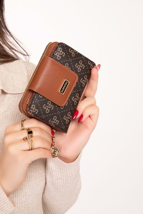 Gondol Günlük Kullanışlı Cüzdan ve Kartlık sp.935 - Kahve Yazı - TEK EBAT