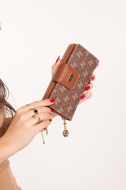 Gondol Günlük Kullanışlı Cüzdan ve Kartlık sp.928 - Kahve Yazı - TEK EBAT