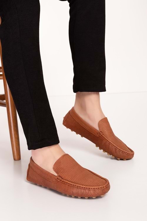 Gondol Erkek Hakiki Deri Hafif Taban Loafer Ayakkabı tx.13800 - Taba - 40
