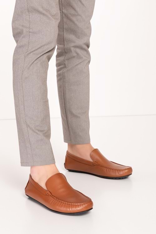 Gondol Erkek Hakiki Deri Hafif Taban Loafer Ayakkabı tx.10860 - Taba - 40