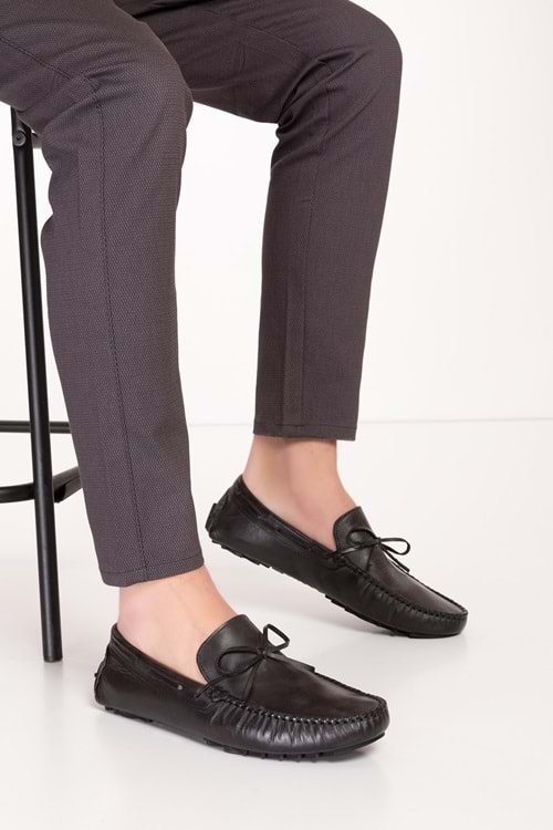 Gondol Erkek Hakiki Deri Hafif Taban Loafer Ayakkabı tx.14021 - Siyah - 40