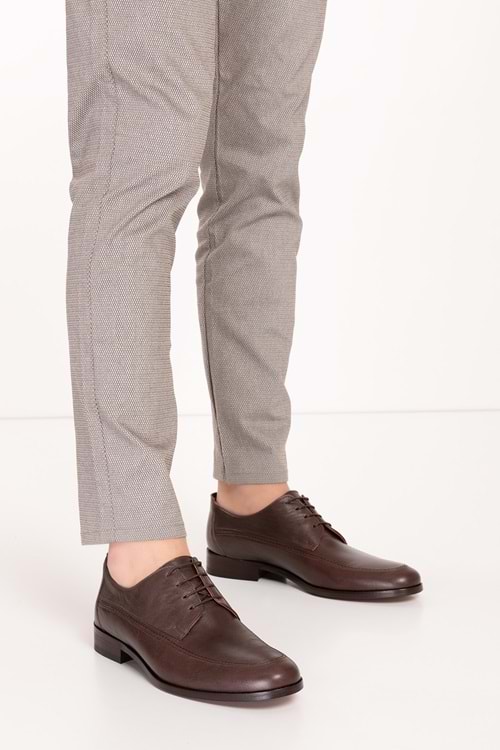 Gondol Erkek Hakiki Deri Kösele Taban Klasik Ayakkabı tx.8520 - Kahverengi - 40