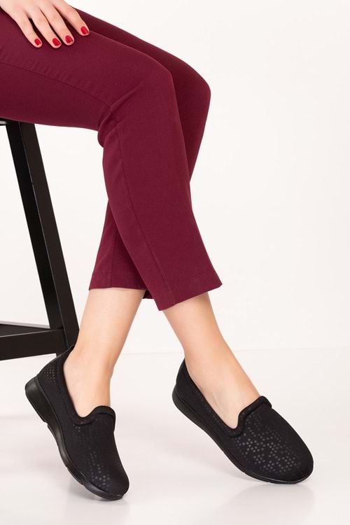 Gondol Günlük Rahat Hafif Üzeri Strecli Günlük Ayakkabı vdt.111 - Siyah - 41