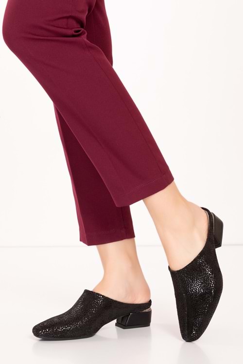 Gondol Hakiki Deri Şık Rahat Sabo Gondol Terlik vdt.16 - Siyah - 35