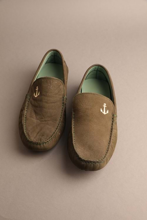 Gondol Erkek Hakiki Deri Klasik Loafer Haki 40 ttx.203