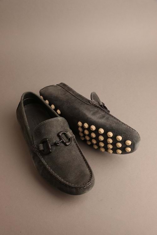 Gondol Erkek Hakiki Deri Klasik Loafer Haki Süet 42 ttx.214
