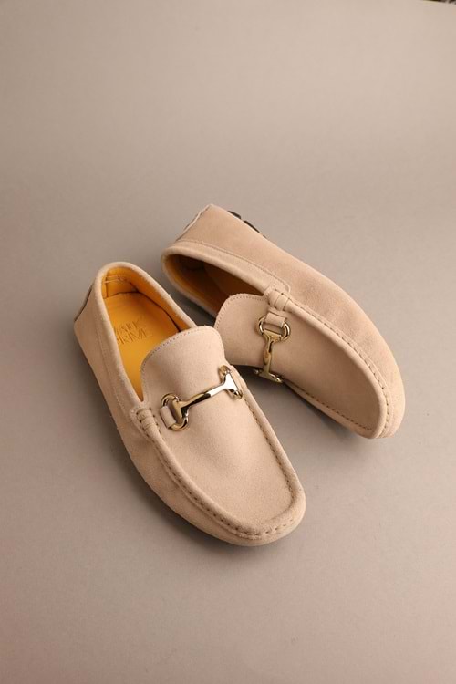 Gondol Erkek Hakiki Deri Klasik Loafer Vizon Süet 41 ttx.223