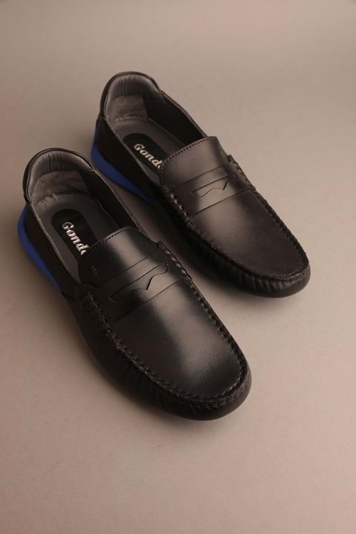 Gondol Erkek Hakiki Deri Klasik Loafer Siyah 42 ttx.247