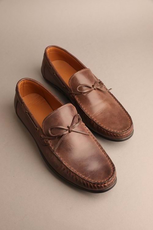 Gondol Erkek Hakiki Deri Klasik Loafer Kahverengi 41 ttx.259