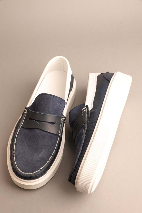 Gondol Erkek Hakiki Deri Klasik Loafer Lacivert 42 ttx.279