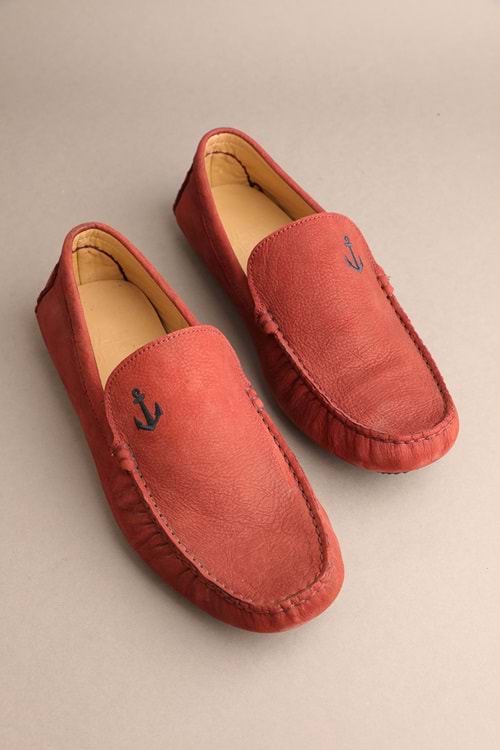 Gondol Erkek Hakiki Deri Klasik Loafer Bordo 41 ttx.299