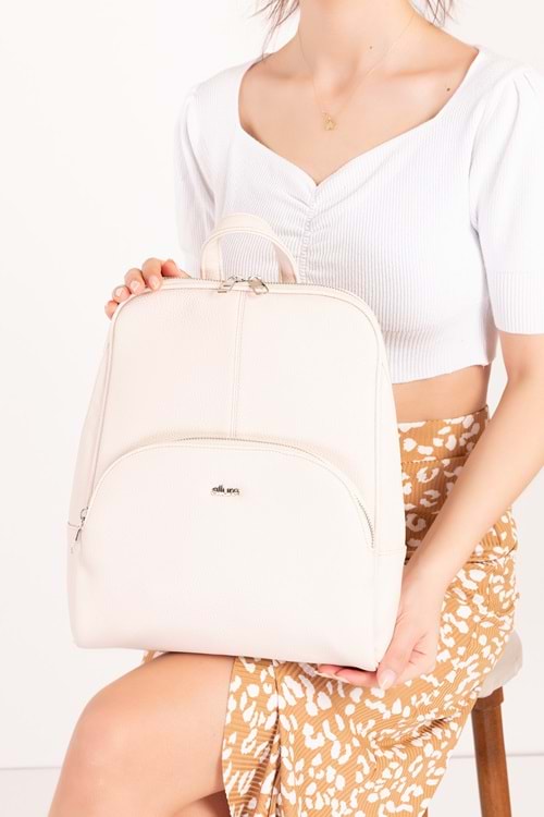 Gondol Kadın Günlük Şık Sırt Çantası ald.1025 - Ekru - TEK EBAT