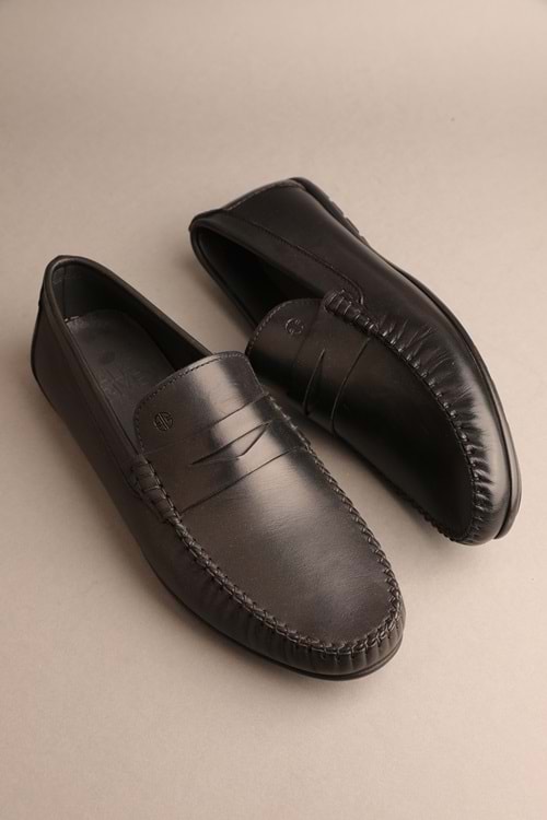 Gondol Erkek Hakiki Deri Klasik Loafer Siyah 42 ttx.2018