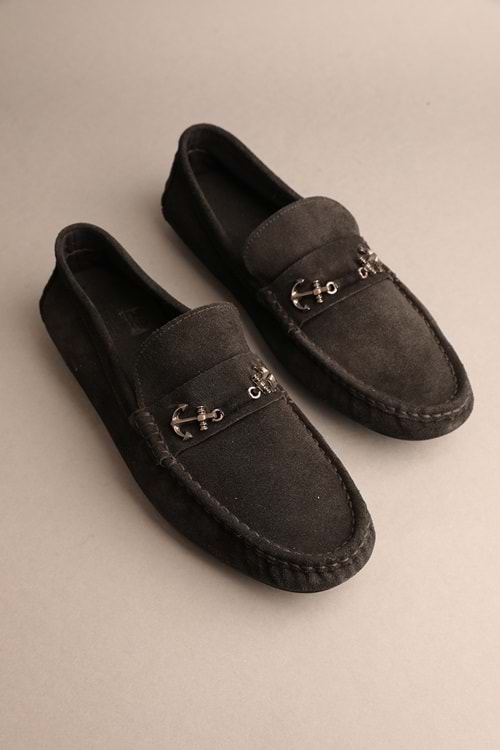 Gondol Erkek Hakiki Deri Klasik Loafer Siyah Süet 41 ttx.20110