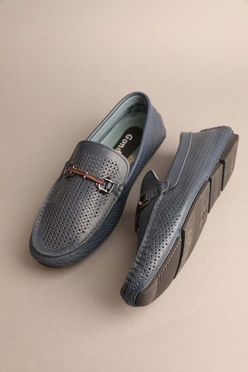Gondol Erkek Hakiki Deri Klasik Loafer Mavi 41ttx.20124