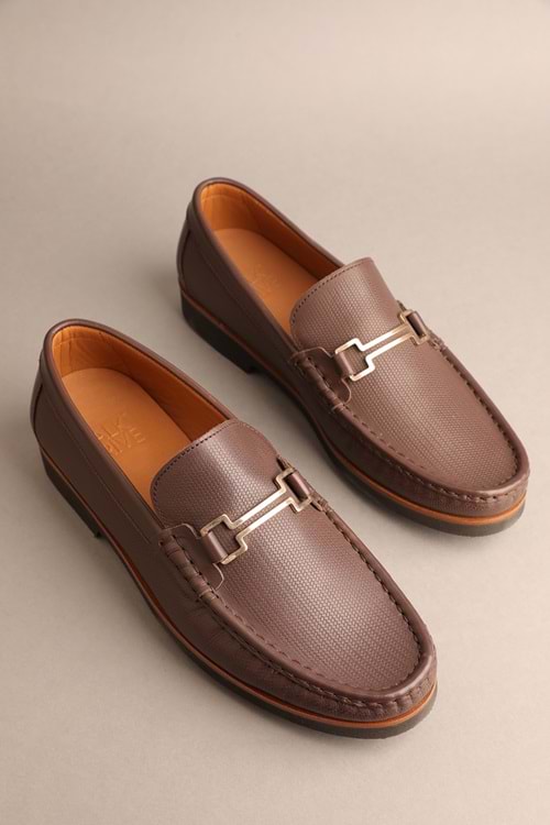 Gondol Erkek Hakiki Deri Klasik Loafer Kahverengi 42 ttx.20137