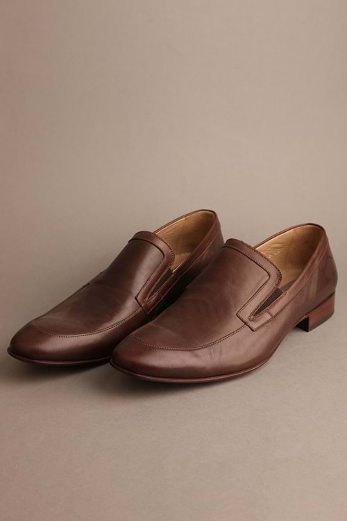 Gondol Erkek Hakiki Deri Klasik Kösele Kahverengi 45 ttx.111