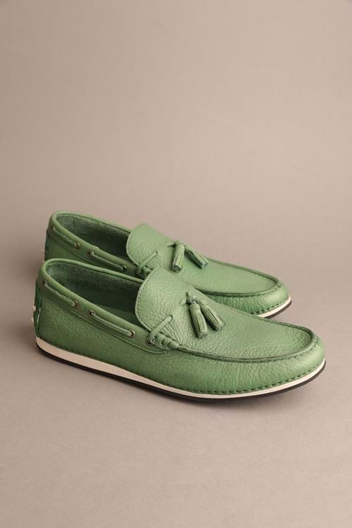 Gondol Erkek Hakiki Deri Klasik Loafer Yeşil 41 ttx.20185