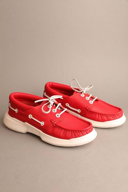 Gondol Erkek Hakiki Deri Klasik Casual Kırmızı 41 ttx.503