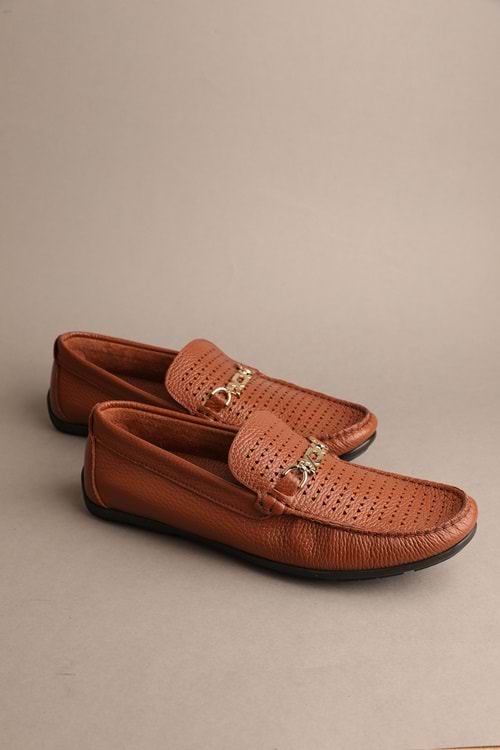 Gondol Erkek Hakiki Deri Klasik Loafer Taba 42 ttx.610