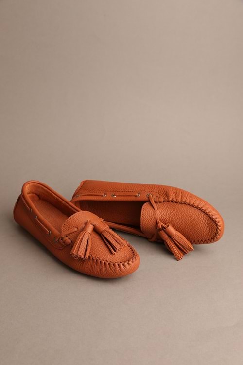 Gondol Kadın Hakiki Deri Klasik Loafer Taba 37 ttx.710