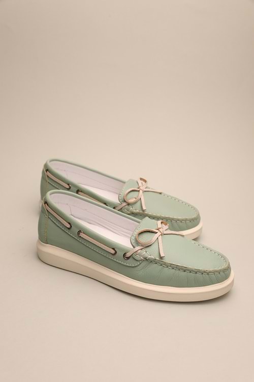 Gondol Kadın Hakiki Deri Klasik Loafer Su Yeşili 36 ttx.744