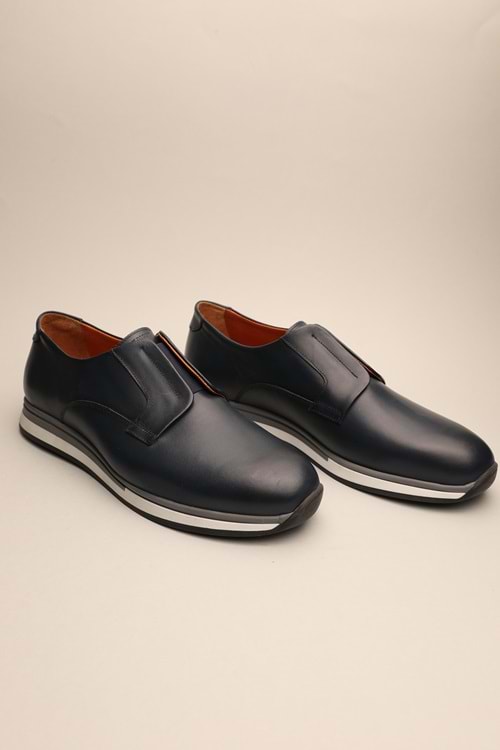 Gondol Erkek Hakiki Deri Klasik Casual Lacivert 45 ttx.506