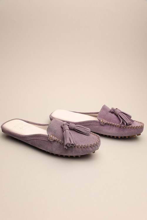 Gondol Kadın Hakiki Deri Klasik Terlik Lila 37 ttx.917