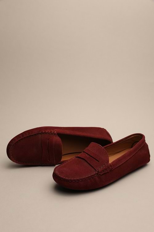 Gondol Kadın Hakiki Deri Klasik Loafer Bordo 37 ttx.756