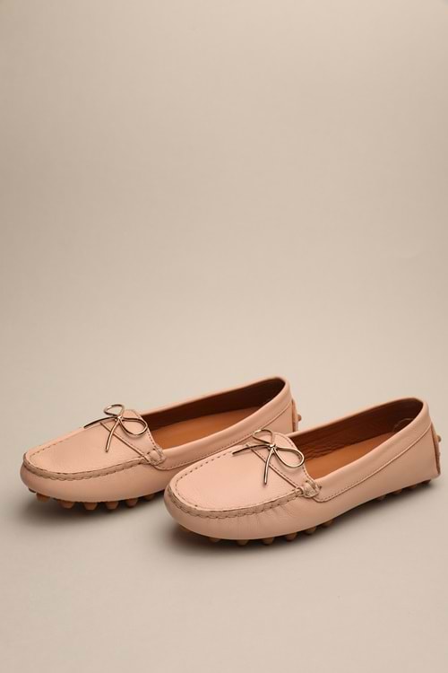 Gondol Kadın Hakiki Deri Klasik Loafer Pudra 37 ttx.759