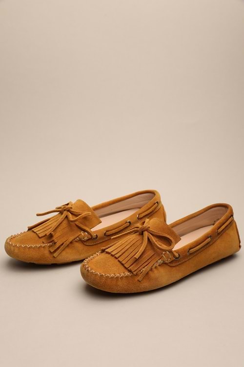 Gondol Kadın Hakiki Deri Klasik Loafer Hardal 37 ttx.766