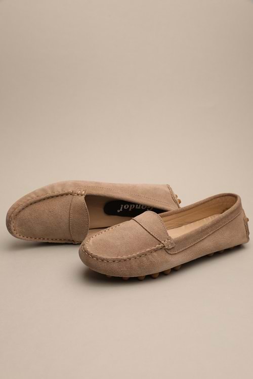Gondol Kadın Hakiki Deri Klasik Loafer Vizon 37 ttx.779