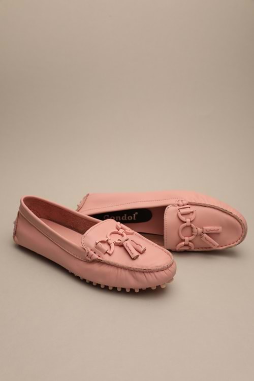 Gondol Kadın Hakiki Deri Klasik Loafer Pudra 37 ttx.794