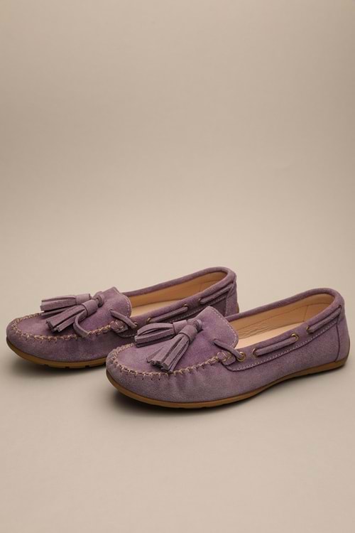 Gondol Kadın Hakiki Deri Klasik Loafer Lila 37 ttx.798