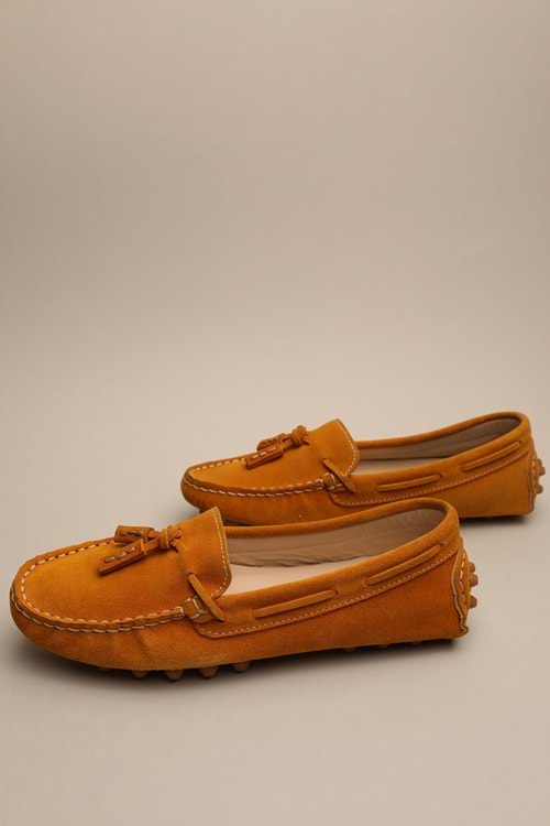 Gondol Kadın Hakiki Deri Klasik Loafer Hardal 37 ttx.70124