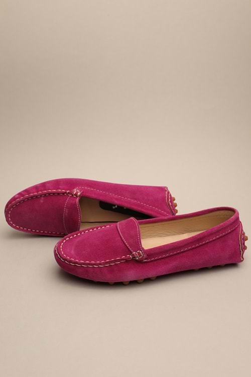 Gondol Kadın Hakiki Deri Klasik Loafer Fuşya 37 ttx.70133