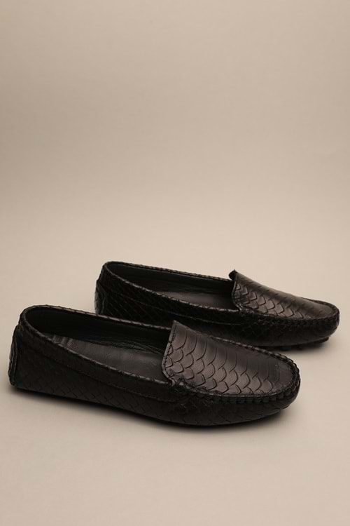 Gondol Kadın Hakiki Deri Klasik Loafer Siyah 37 ttx.70137