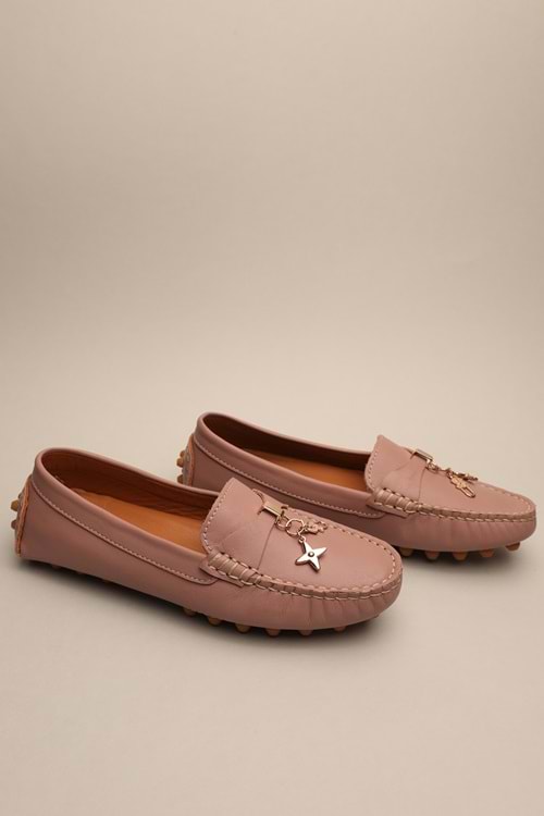 Gondol Kadın Hakiki Deri Klasik Loafer Gül Kurusu 37 ttx.70140