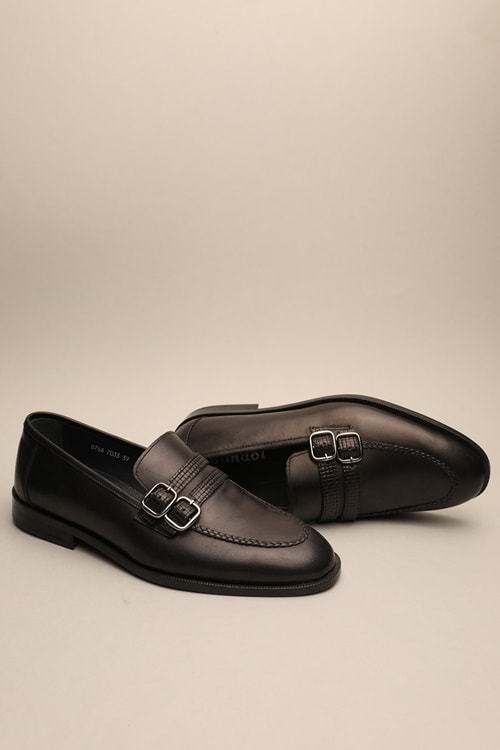 Gondol Erkek Hakiki Deri Klasik Siyah 39 ttx.117