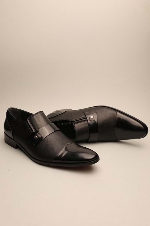 Gondol Erkek Hakiki Deri Klasik Siyah 44 ttx.119