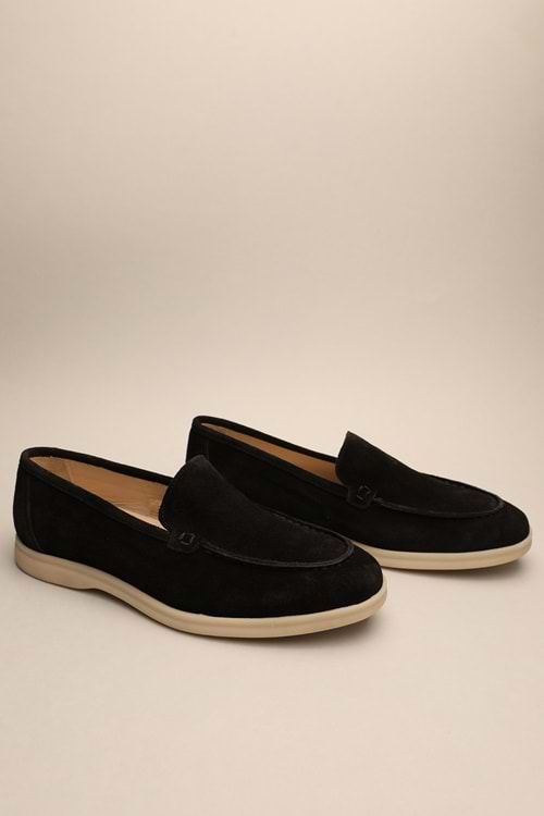 Gondol Erkek Hakiki Deri Klasik Loafer Siyah Süet 41 ttx.631
